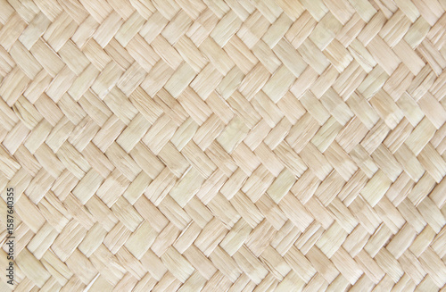 Reed weaving mat texture background with vintage style.