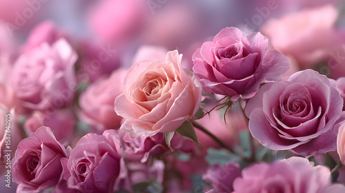 light pink roses in soft color and blur style for background. sweet color roses flowers in pastel tone with blurred style for background pattern texture. sweet color flower petals in soft color