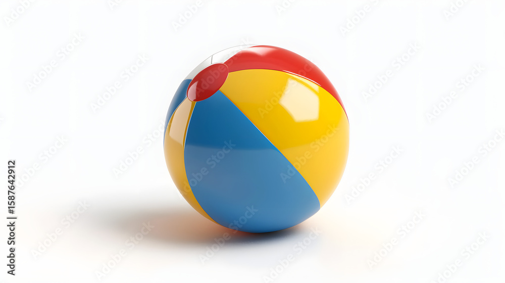 3d isometric icon of a colorful inflatable beach 3d isometric icon of a colorful inflatable beach