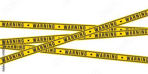 Warning tapes isolated on white background. Warning tape, danger tape, caution tape, under construction tape. Vector illustration in eps 10.