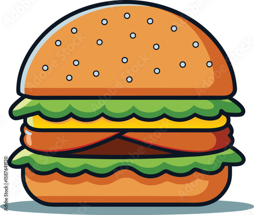 Deliciously Layered Classic Cheeseburger with Fresh Toppings