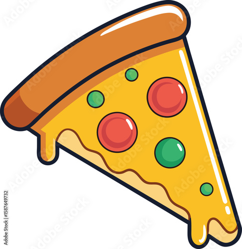 Delicious Slice of Pepperoni and Cheese Pizza with Melted Cheese   new 2025 trendy
