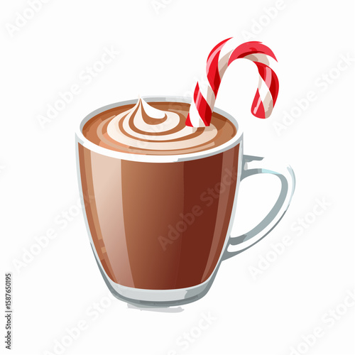 Cacao with Candy Cane Swizzle, Minty Holiday Hot Chocolate