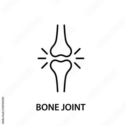 Human knee bone joint icon. Arthritis knee joint pain icon. Osteoporosis icon. Knee vector icon