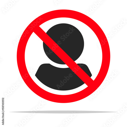 Prohibition person restricted access sign vector isolated