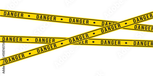 Warning tapes isolated on white background. Warning tape, danger tape, caution tape, under construction tape. Vector illustration in eps 10.