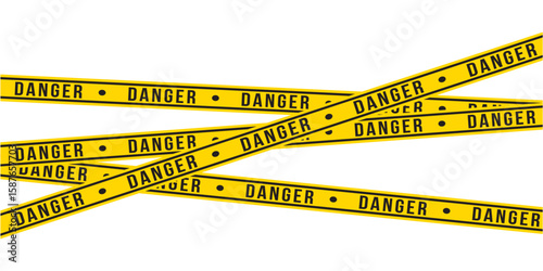 Warning tapes isolated on white background. Warning tape, danger tape, caution tape, under construction tape. Vector illustration in eps 10.