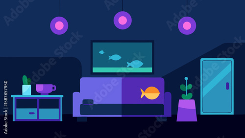 modern living room with tv