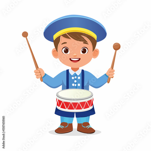 Little Drummer Boy Icon, Traditional Christmas Carol Figure