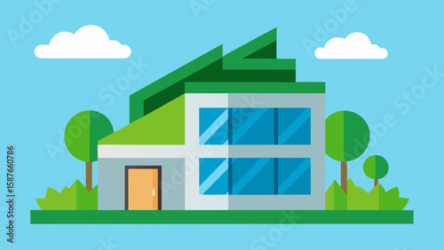 eco house with trees and houses