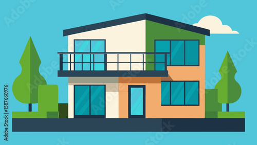 Modern Two-Story House Design Exterior Architecture and Landscaping