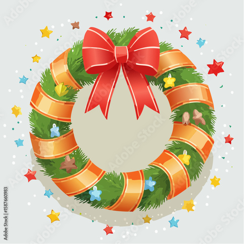 Elegant Festive Bow Wreath, Holiday Celebration Accent