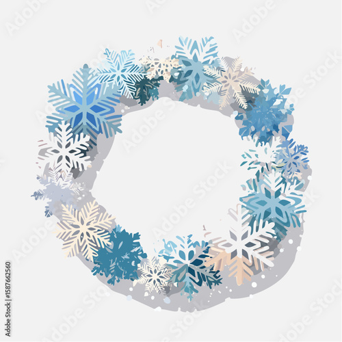 Crystal Snowflake Wreath, Shimmering Winter Decoration