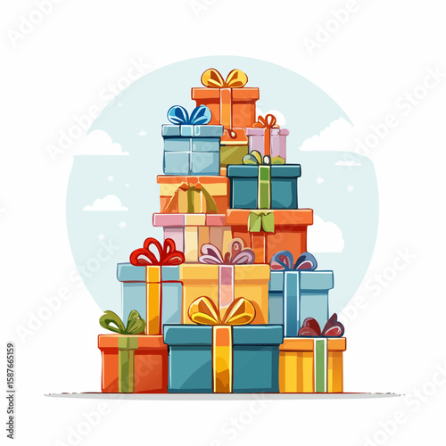 Christmas Gift Heap, Overflowing Present Display