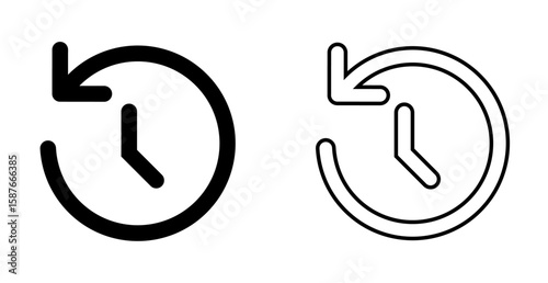 Clockwise arrow icon vector symbol for time management. history icon symbol.