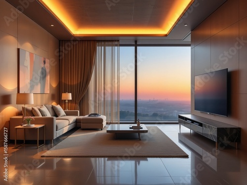 Wallpaper Mural modern living room Torontodigital.ca