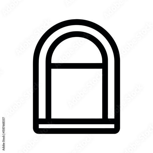 Window icon on white background. Framed window symbol