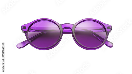 A single purple sunglasses 3d render icon isolated on white background 