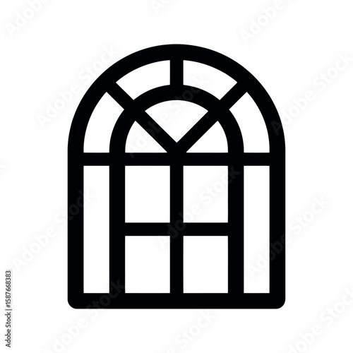 Window icon on white background. Architectural window symbol