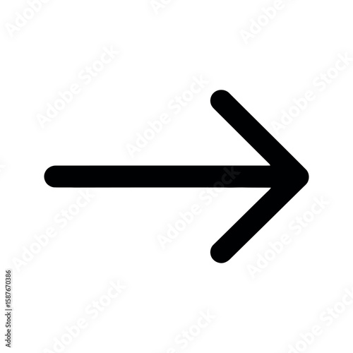 Arrow icon on white background. Right arrow icon