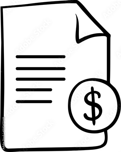 Cross border trading icon document with dollar symbol representing international financial