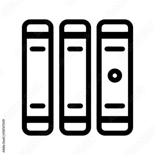 Black book icon on white background. Books spine icon