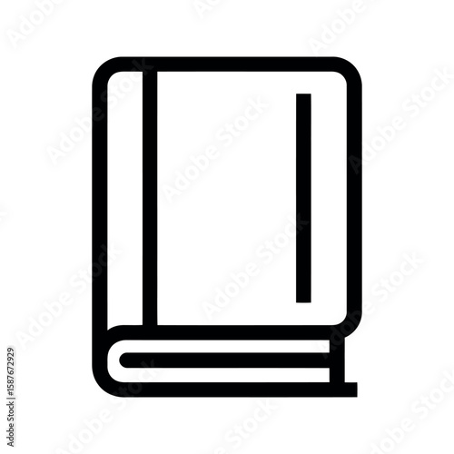 Book icon on white background. Simple outline book symbol