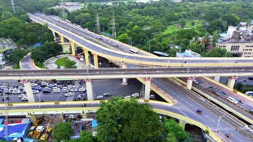 Aerial View Elevated Expressway Connect Hub by Nature