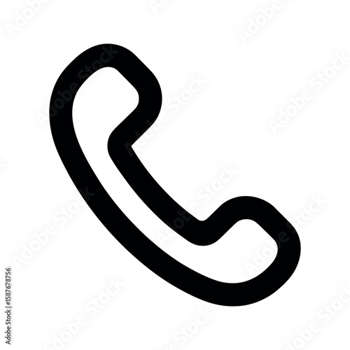 Black phone icon on white background. Call icon. Telephone symbol