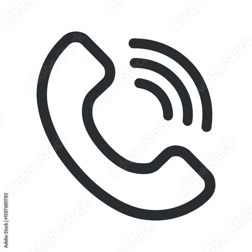 Simple Telephone icon on white background. Phone ringing symbol
