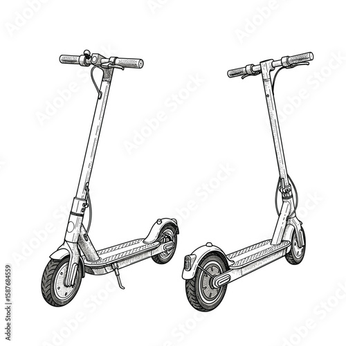 Modern electric scooters showcasing innovative design and urban mobility solutions for efficient personal transportation