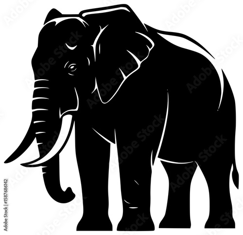 animal illustration elephant silhouette spirit logo vintage icon march outline wisdom harmony path heart strenght guardian wild exotic african shape ganesha vector graphic background