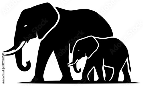 animal illustration elephant silhouette spirit logo vintage icon march outline wisdom harmony path heart strenght guardian wild exotic african shape ganesha vector graphic background