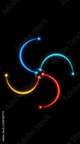 Colorful Neon Swirling Motion in Abstract Digital Animation