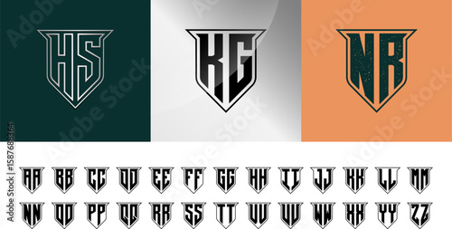 Shield Monogram Letter 2 Alphabet Font