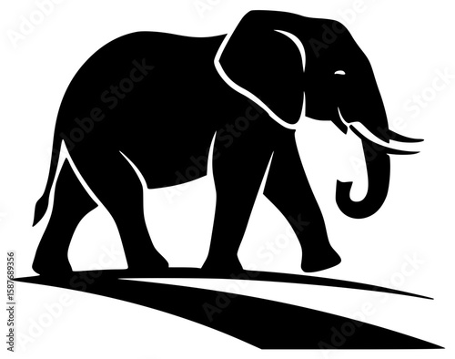 animal illustration elephant silhouette spirit logo vintage icon march outline wisdom harmony path heart strenght guardian wild exotic african shape ganesha vector graphic background
