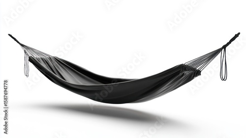 Black hammock isolated on white, 3D render