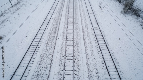 Snow covered railway tracks