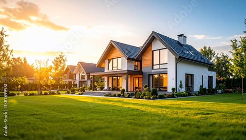 Luxury House at Golden Hour