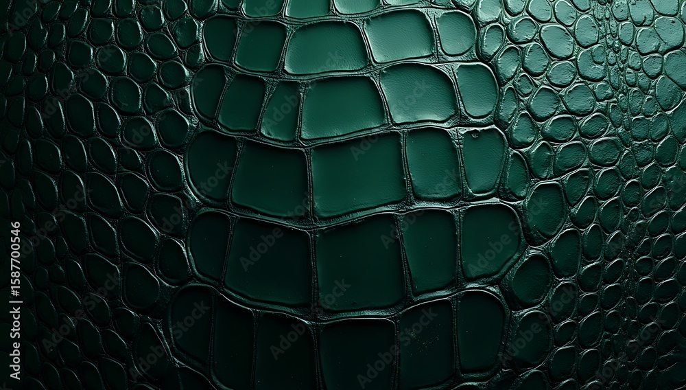 Fototapeta premium Dark green and gray crocodile skin abstract seamless pattern, reptile-inspired texture for luxury and edgy fashion design.