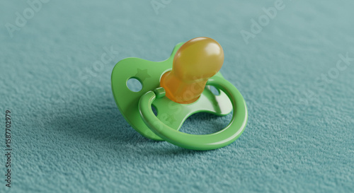 baby pacifier on a green background