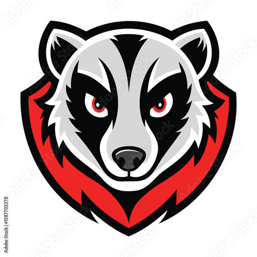 Fierce Raccoon Head Mascot Vector Illustration