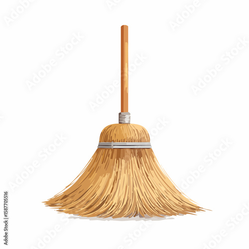 Broom vector icons. Cleaning icons. Clean broomstick.