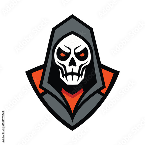 Grim Reaper Skull Mascot Vector Illustration