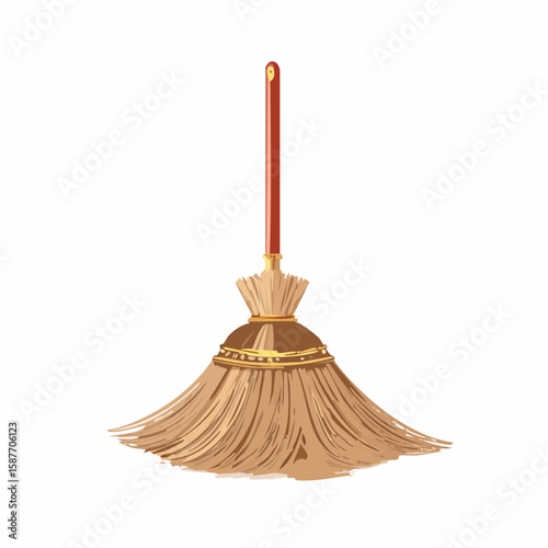 Broom vector icons. Cleaning icons. Clean broomstick.