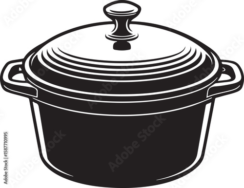 Black enameled cast iron pot with lid dutch oven cookware