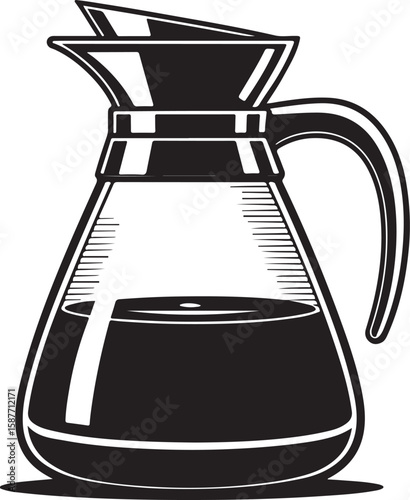 Black glass coffee pot with liquid carafe kitchenware
