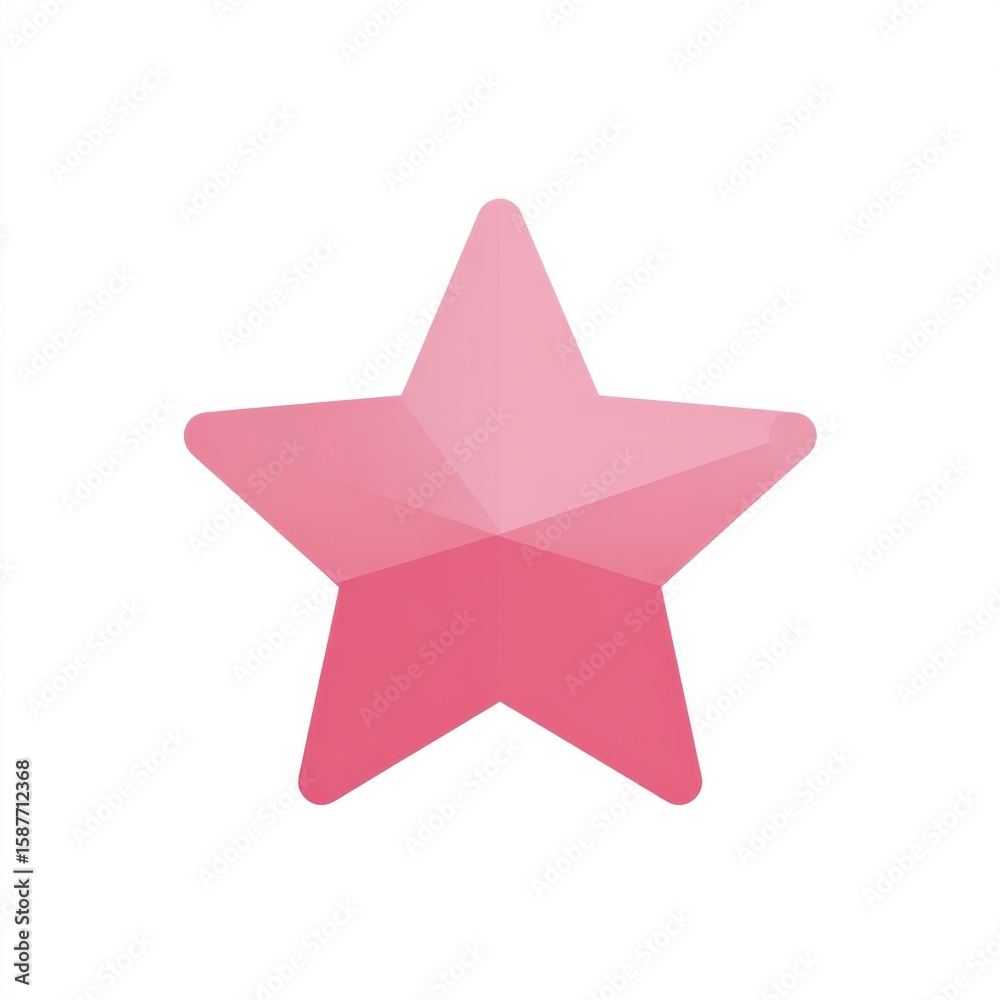 Fototapeta premium Pink Polygonal Star Gradient Shape on White Background