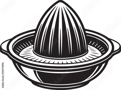 Black lemon squeezer icon vector graphic citrus juicer kitchen tool
