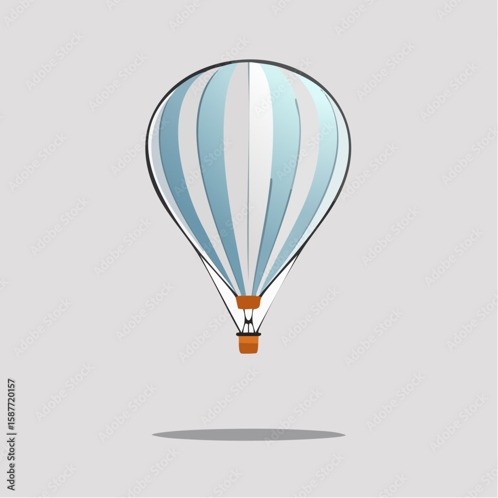 Naklejka premium Single balloon floating freely in the air, string trailing downward, illustrated in soft minimalist vector form.